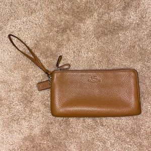 Brown leather Coach long wallet